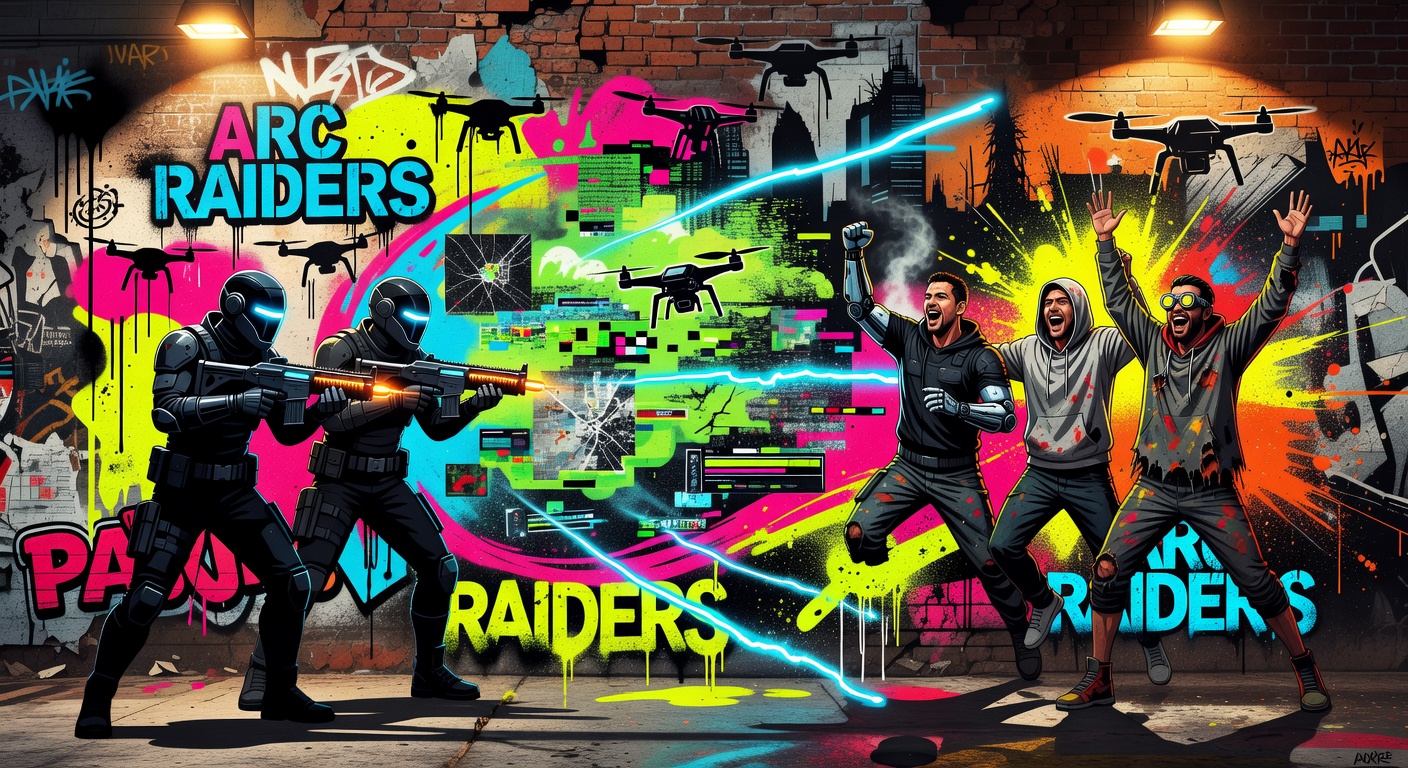 Generische Sci-Fi-Runner in einer düsteren Extraktionszone ohne Logos oder Franchise-Figuren