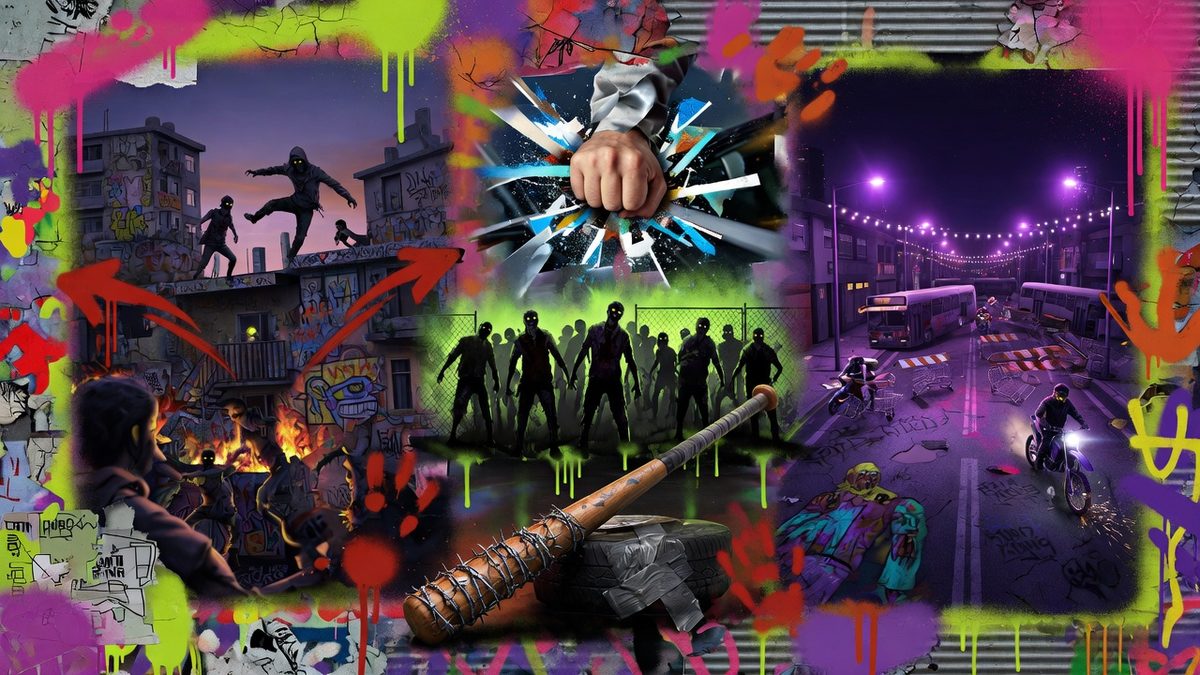 Düstere Survival-Horror-Collage mit verlassener Stadt, Parkour-Silhouette und bedrohlicher Abendstimmung ohne Logos