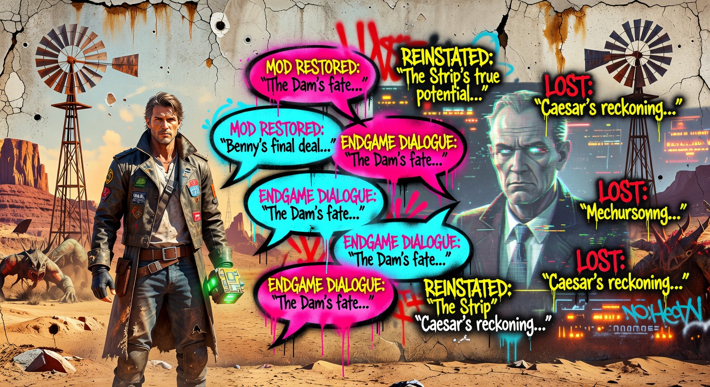 Street-Art-Collage zu Fallout New Vegas mit Mojave-Atmosphäre