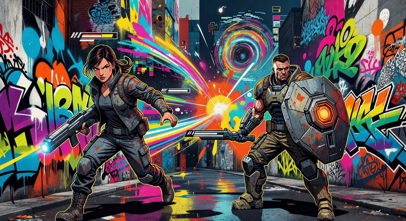 Abstrakte Gaming-Collage zu Sonys State-of-Play-Ankündigung