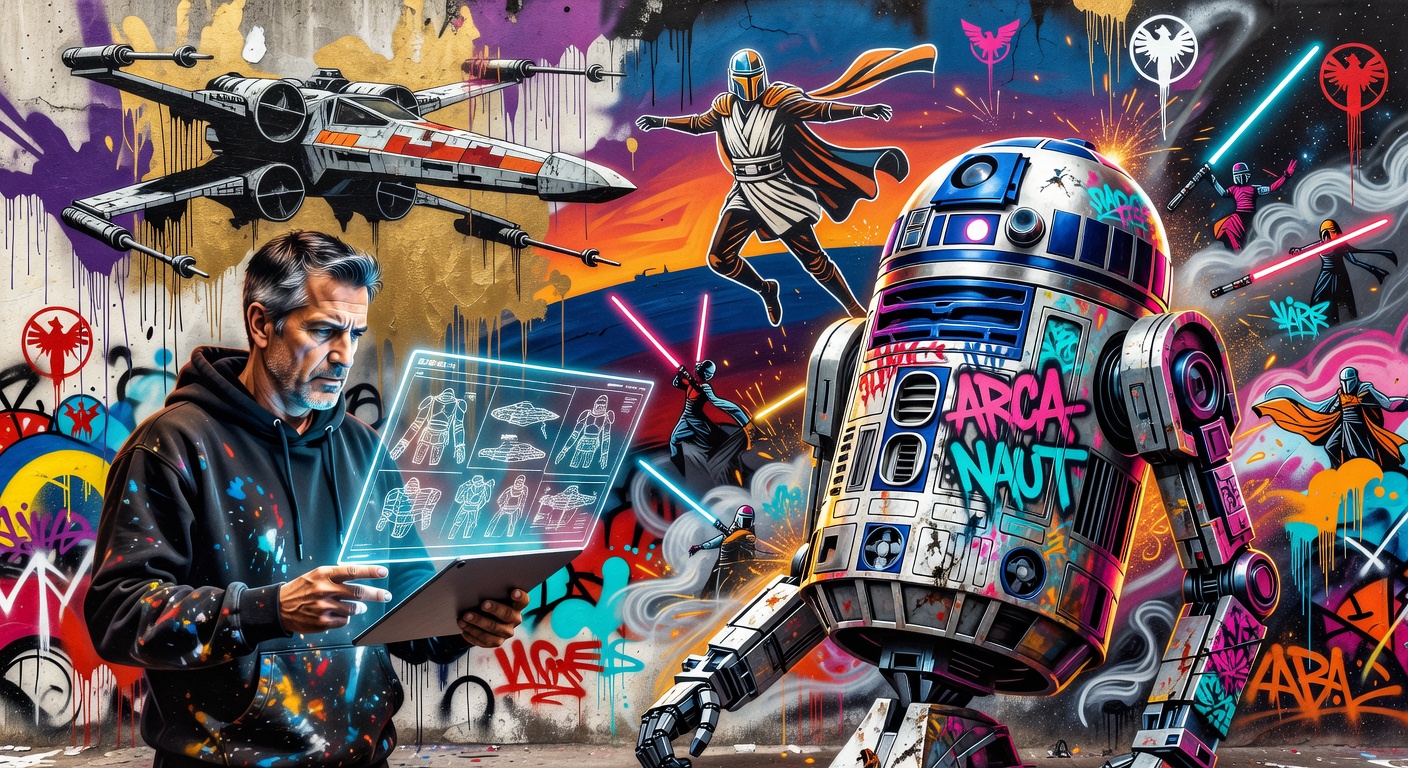 Sci-Fi-Collage im Street-Art-Stil zu Star Wars Fate of the Old Republic